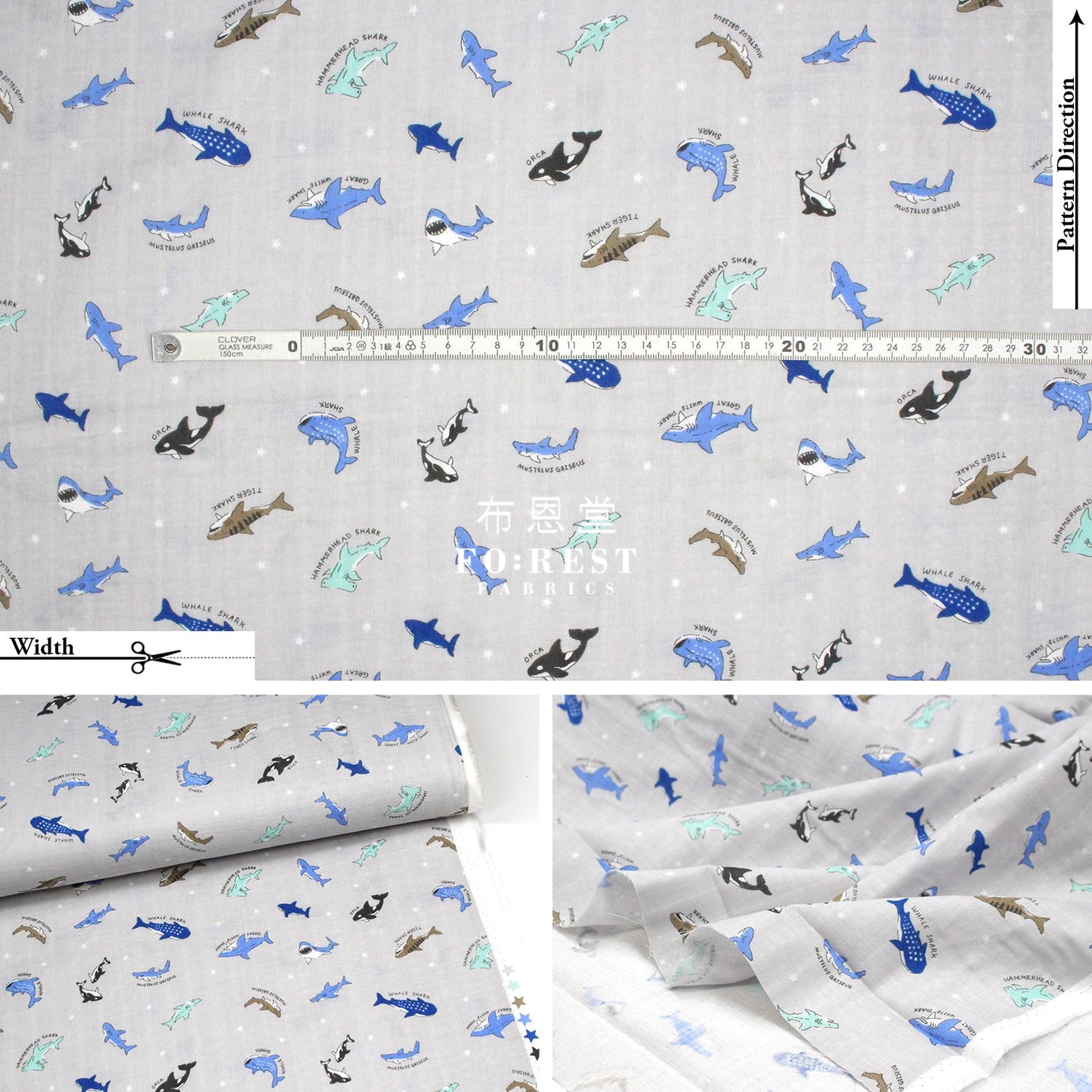 Double Gauze - Shark Fabric Gray Double