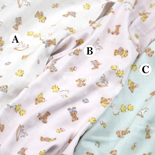 Double gauze - Teddy Bear fabric - FO:REST Fabric 布恩堂Liberty fabrictana lawnjapanese fabricykk zipper