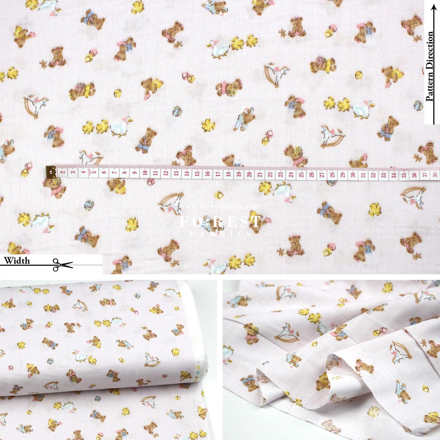 Double gauze - Teddy Bear fabric - FO:REST Fabric 布恩堂Liberty fabrictana lawnjapanese fabricykk zipper