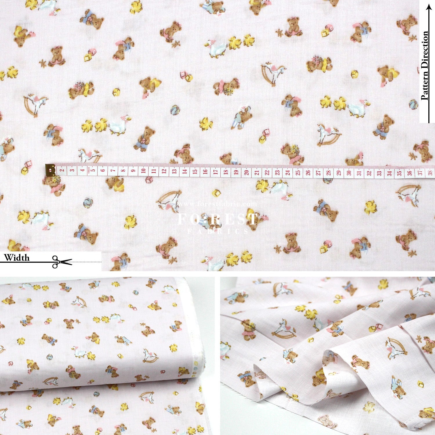 Double gauze - Teddy Bear fabric - FO:REST Fabric 布恩堂Liberty fabrictana lawnjapanese fabricykk zipper