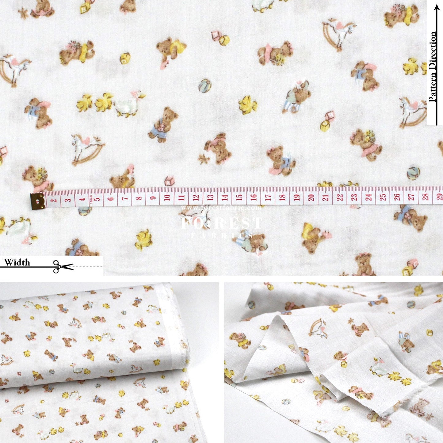 Double gauze - Teddy Bear fabric - FO:REST Fabric 布恩堂Liberty fabrictana lawnjapanese fabricykk zipper