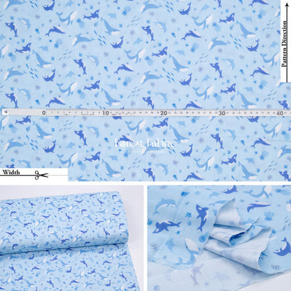 Double gauze - whale fabric - FO:REST Fabric 布恩堂Liberty fabrictana lawnjapanese fabricykk zipper