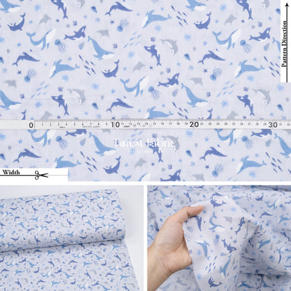 Double gauze - whale fabric - FO:REST Fabric 布恩堂Liberty fabrictana lawnjapanese fabricykk zipper
