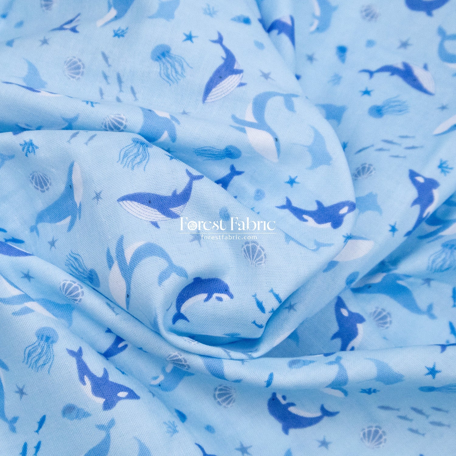 Double gauze - whale fabric - FO:REST Fabric 布恩堂Liberty fabrictana lawnjapanese fabricykk zipper