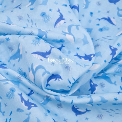 Double gauze - whale fabric - FO:REST Fabric 布恩堂Liberty fabrictana lawnjapanese fabricykk zipper