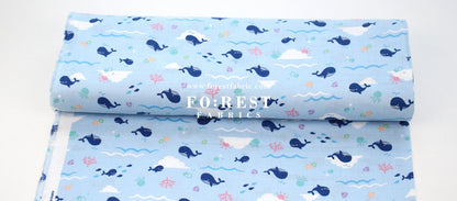 Double gauze - whale fabric - FO:REST Fabric 布恩堂Liberty fabrictana lawnjapanese fabricykk zipper