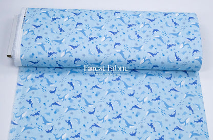 Double gauze - whale fabric - FO:REST Fabric 布恩堂Liberty fabrictana lawnjapanese fabricykk zipper