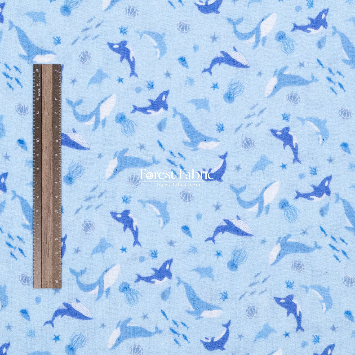 Double gauze - whale fabric - FO:REST Fabric 布恩堂Liberty fabrictana lawnjapanese fabricykk zipper