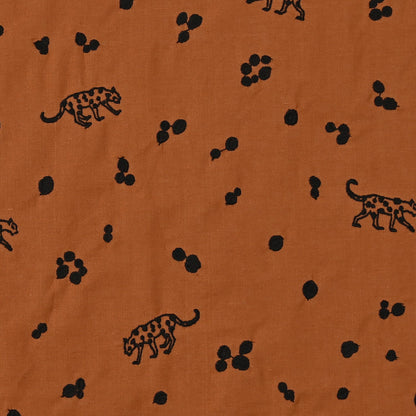 echino - embroidery - Leopard Brown - FO:REST Fabric 布恩堂Liberty fabrictana lawnjapanese fabricykk zipper