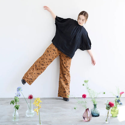 echino - embroidery - Leopard Brown - FO:REST Fabric 布恩堂Liberty fabrictana lawnjapanese fabricykk zipper