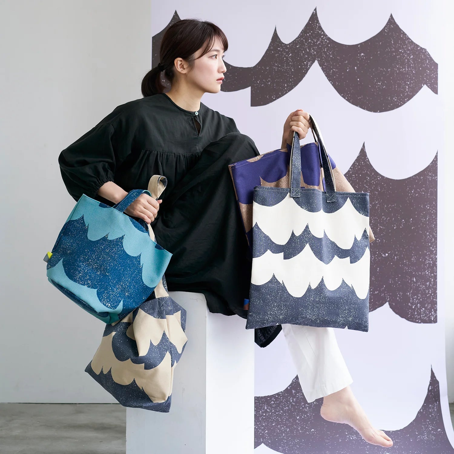 echino - No.9.5 Canvas - wave fabric Natural - FO:REST Fabric 布恩堂Liberty fabrictana lawnjapanese fabricykk zipper