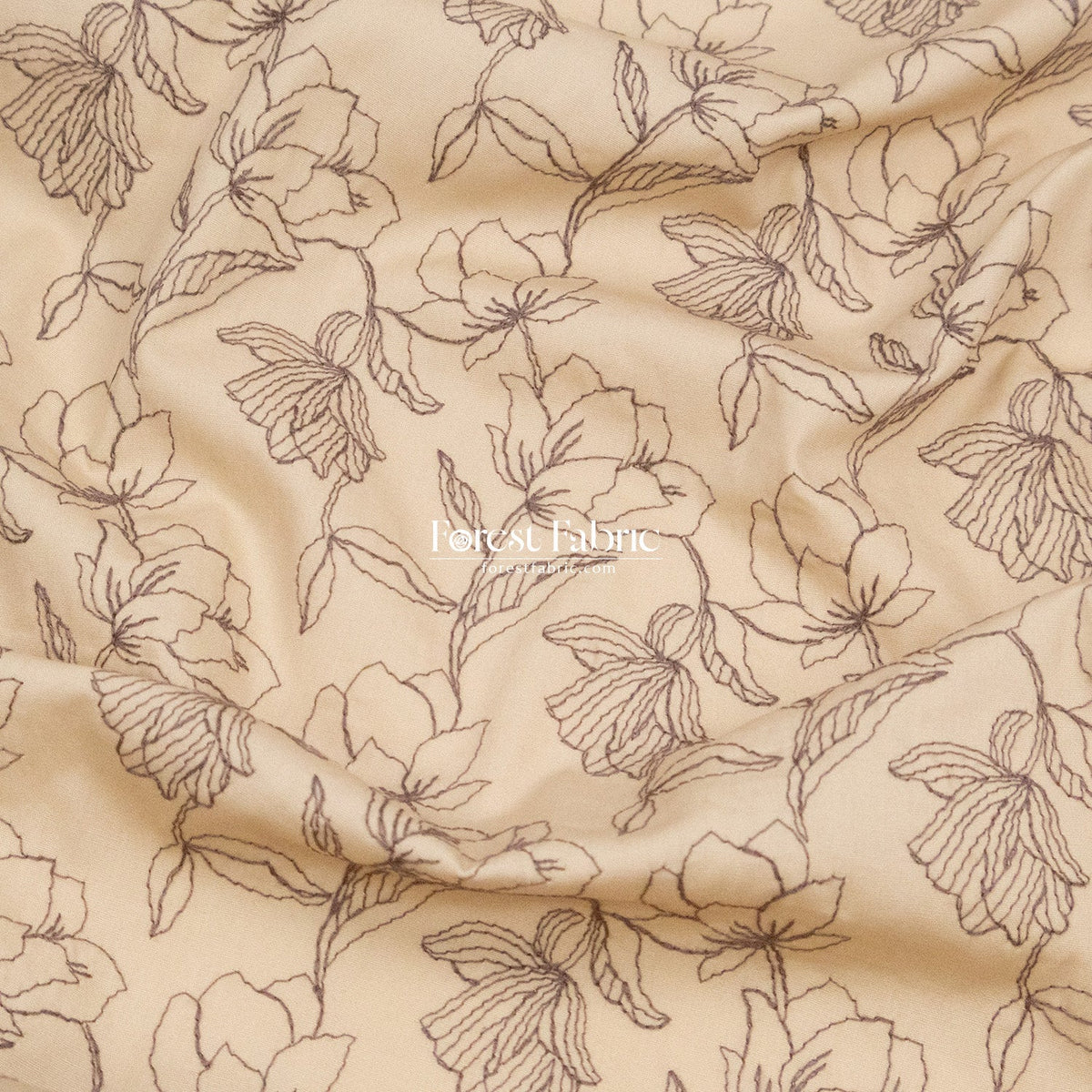 embroidery cotton - Blossom Sketches - FO:REST Fabric 布恩堂Liberty fabrictana lawnjapanese fabricykk zipper