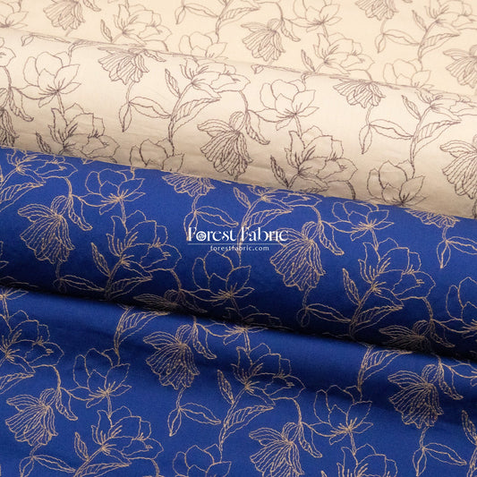 embroidery cotton - Blossom Sketches - FO:REST Fabric 布恩堂Liberty fabrictana lawnjapanese fabricykk zipper