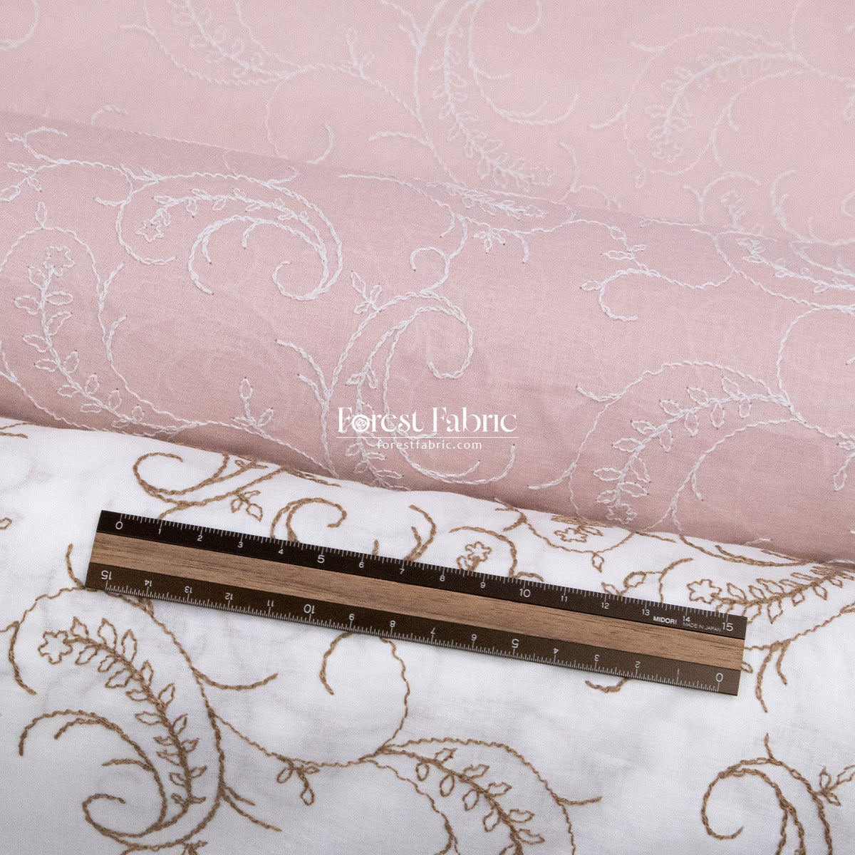 embroidery cotton - Delicate Vine - FO:REST Fabric 布恩堂Liberty fabrictana lawnjapanese fabricykk zipper