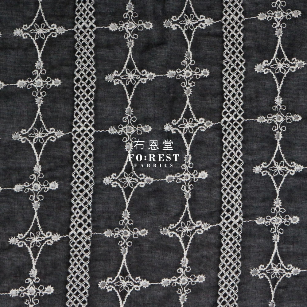 Embroidery Cotton - Diamond Black Fabric