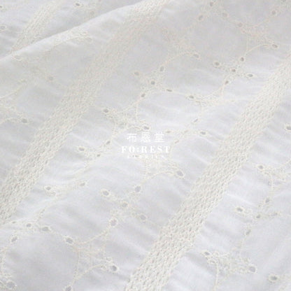 Embroidery Cotton - Diamond White Fabric