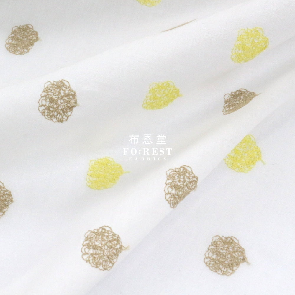 Embroidery Cotton - Dot Natural Fabric