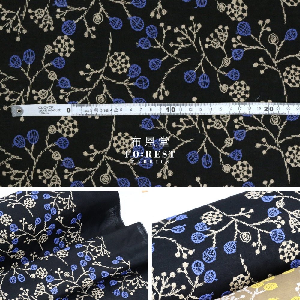 embroidery cotton - Flower - FO:REST Fabric 布恩堂Liberty fabrictana lawnjapanese fabricykk zipper