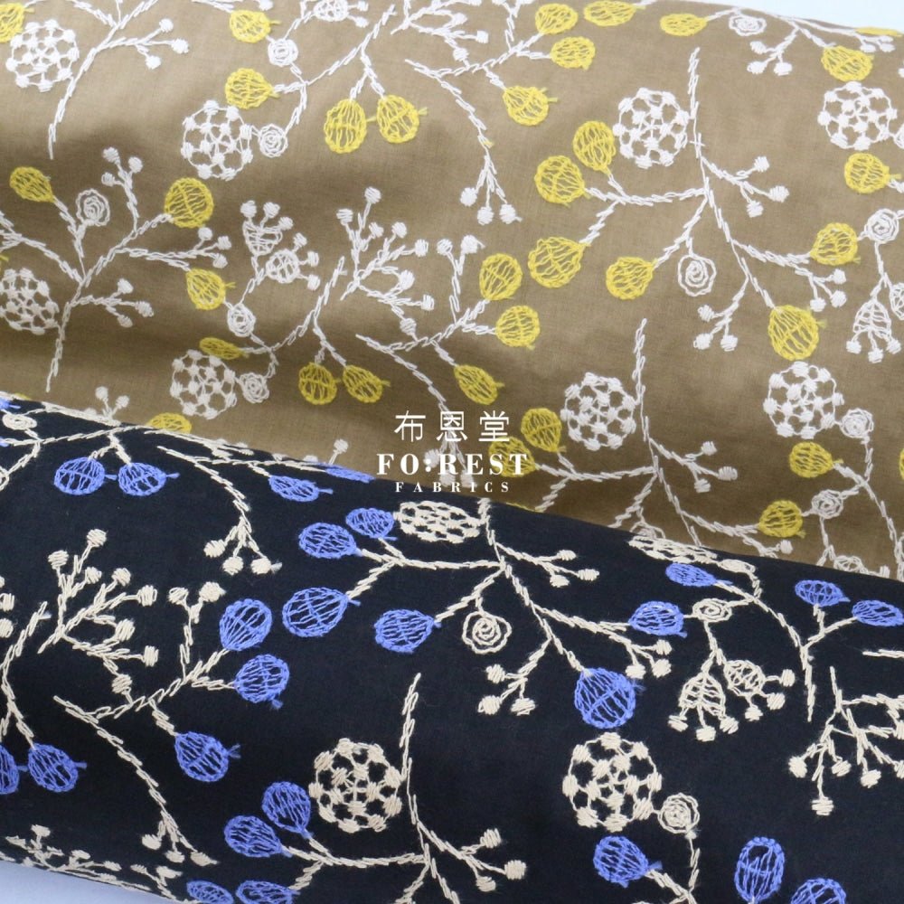 embroidery cotton - Flower - FO:REST Fabric 布恩堂Liberty fabrictana lawnjapanese fabricykk zipper