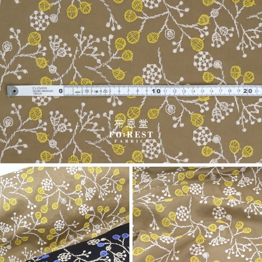 embroidery cotton - Flower - FO:REST Fabric 布恩堂Liberty fabrictana lawnjapanese fabricykk zipper
