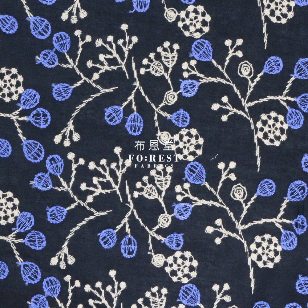 embroidery cotton - Flower - FO:REST Fabric 布恩堂Liberty fabrictana lawnjapanese fabricykk zipper