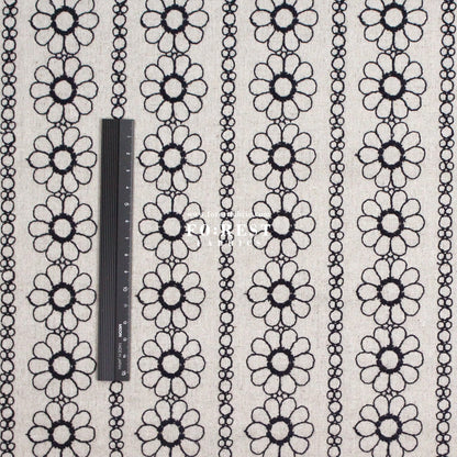 embroidery cotton Linen - Daisy Flower fabric Natural - FO:REST Fabric 布恩堂Liberty fabrictana lawnjapanese fabricykk zipper
