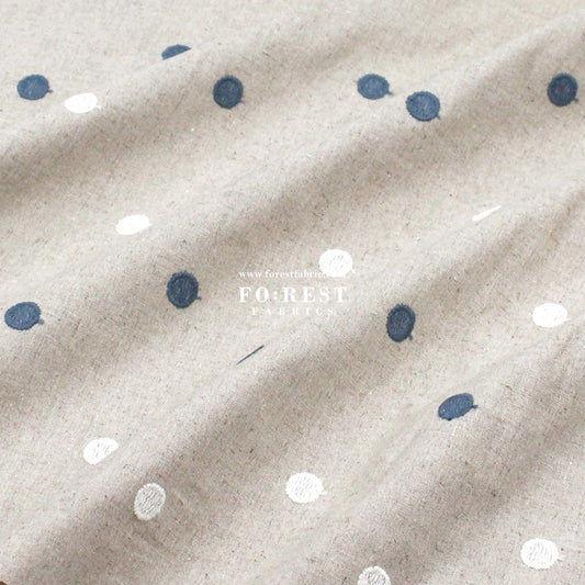 embroidery cotton Linen - Dot fabric Blue - FO:REST Fabric 布恩堂Liberty fabrictana lawnjapanese fabricykk zipper