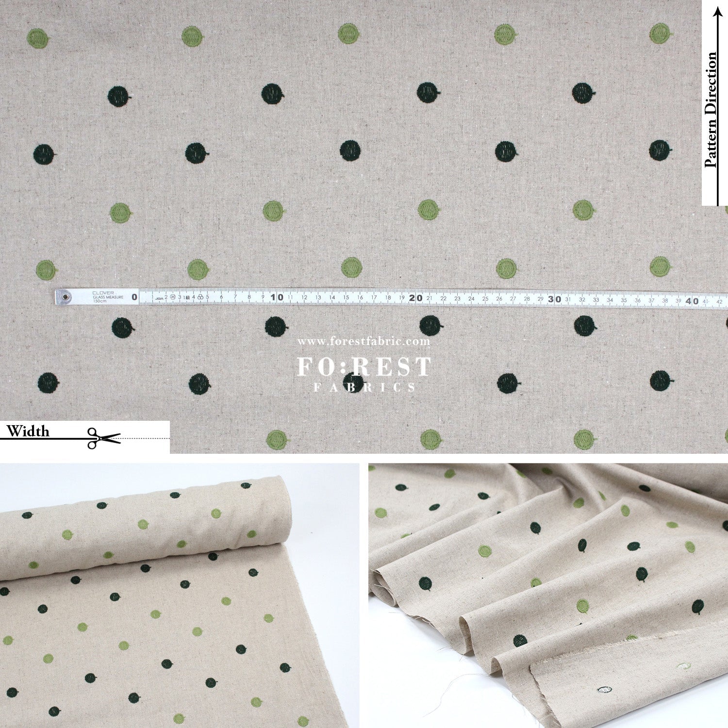 embroidery cotton Linen - Dot fabric Blue - FO:REST Fabric 布恩堂Liberty fabrictana lawnjapanese fabricykk zipper