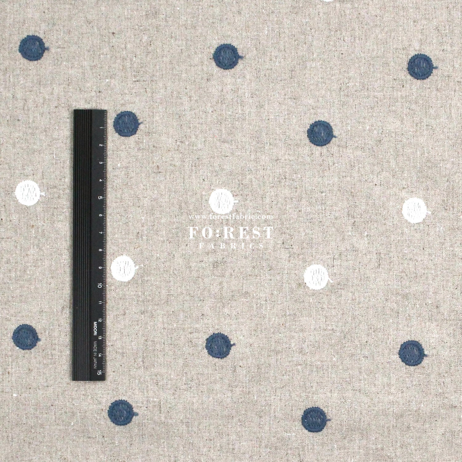embroidery cotton Linen - Dot fabric Blue - FO:REST Fabric 布恩堂Liberty fabrictana lawnjapanese fabricykk zipper