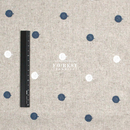 embroidery cotton Linen - Dot fabric Blue - FO:REST Fabric 布恩堂Liberty fabrictana lawnjapanese fabricykk zipper