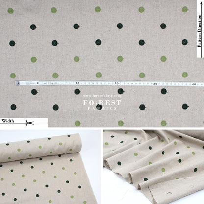 embroidery cotton Linen - Dot fabric Green - FO:REST Fabric 布恩堂Liberty fabrictana lawnjapanese fabricykk zipper