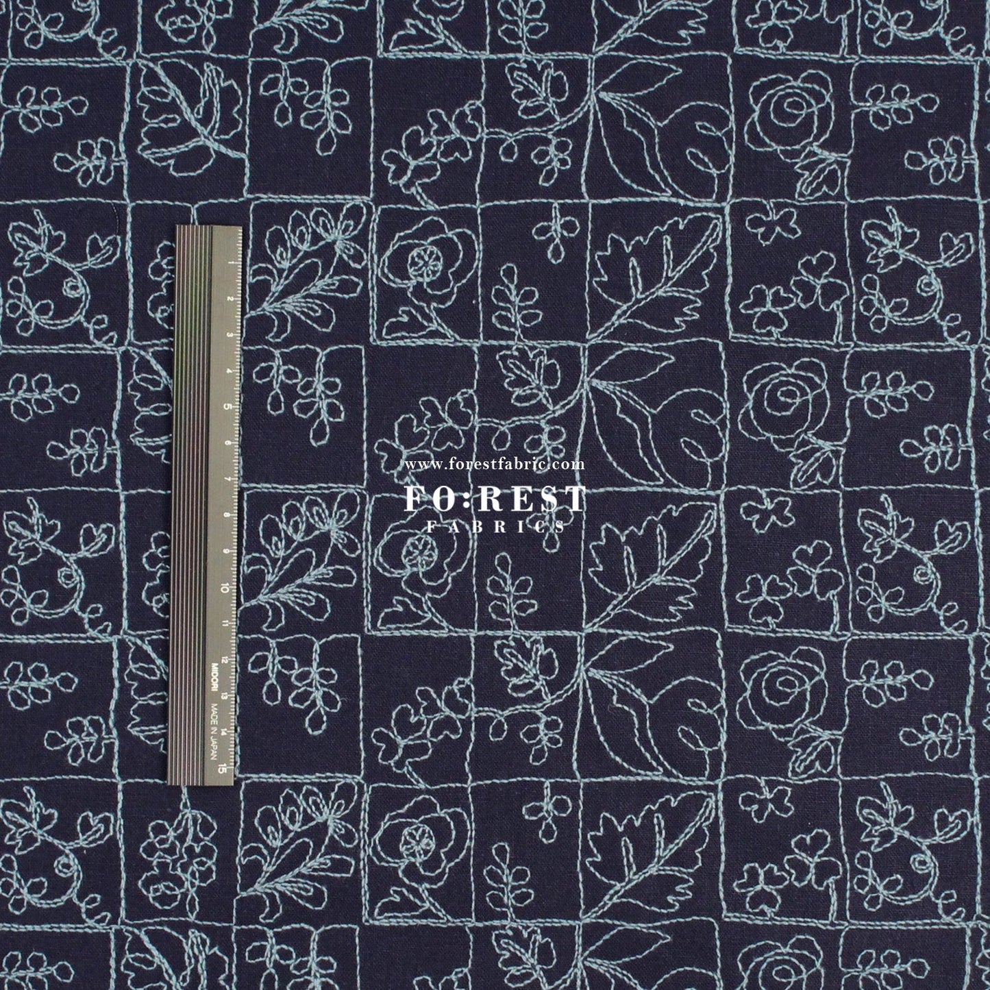 embroidery cotton Linen - Flower Puzzle Fabric - FO:REST Fabric 布恩堂Liberty fabrictana lawnjapanese fabricykk zipper
