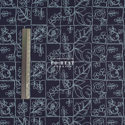 embroidery cotton Linen - Flower Puzzle Fabric - FO:REST Fabric 布恩堂Liberty fabrictana lawnjapanese fabricykk zipper
