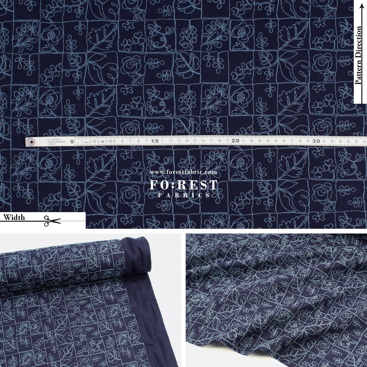 embroidery cotton Linen - Flower Puzzle Fabric - FO:REST Fabric 布恩堂Liberty fabrictana lawnjapanese fabricykk zipper