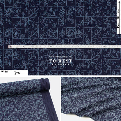 embroidery cotton Linen - Flower Puzzle Fabric - FO:REST Fabric 布恩堂Liberty fabrictana lawnjapanese fabricykk zipper