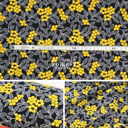 embroidery cotton - Mimosa flower - FO:REST Fabric 布恩堂Liberty fabrictana lawnjapanese fabricykk zipper