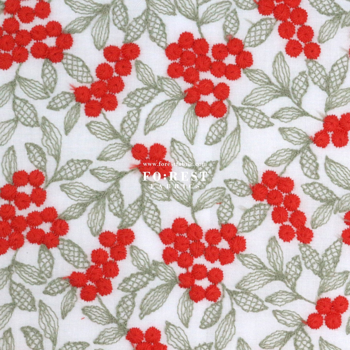 embroidery cotton - Mimosa flower - FO:REST Fabric 布恩堂Liberty fabrictana lawnjapanese fabricykk zipper
