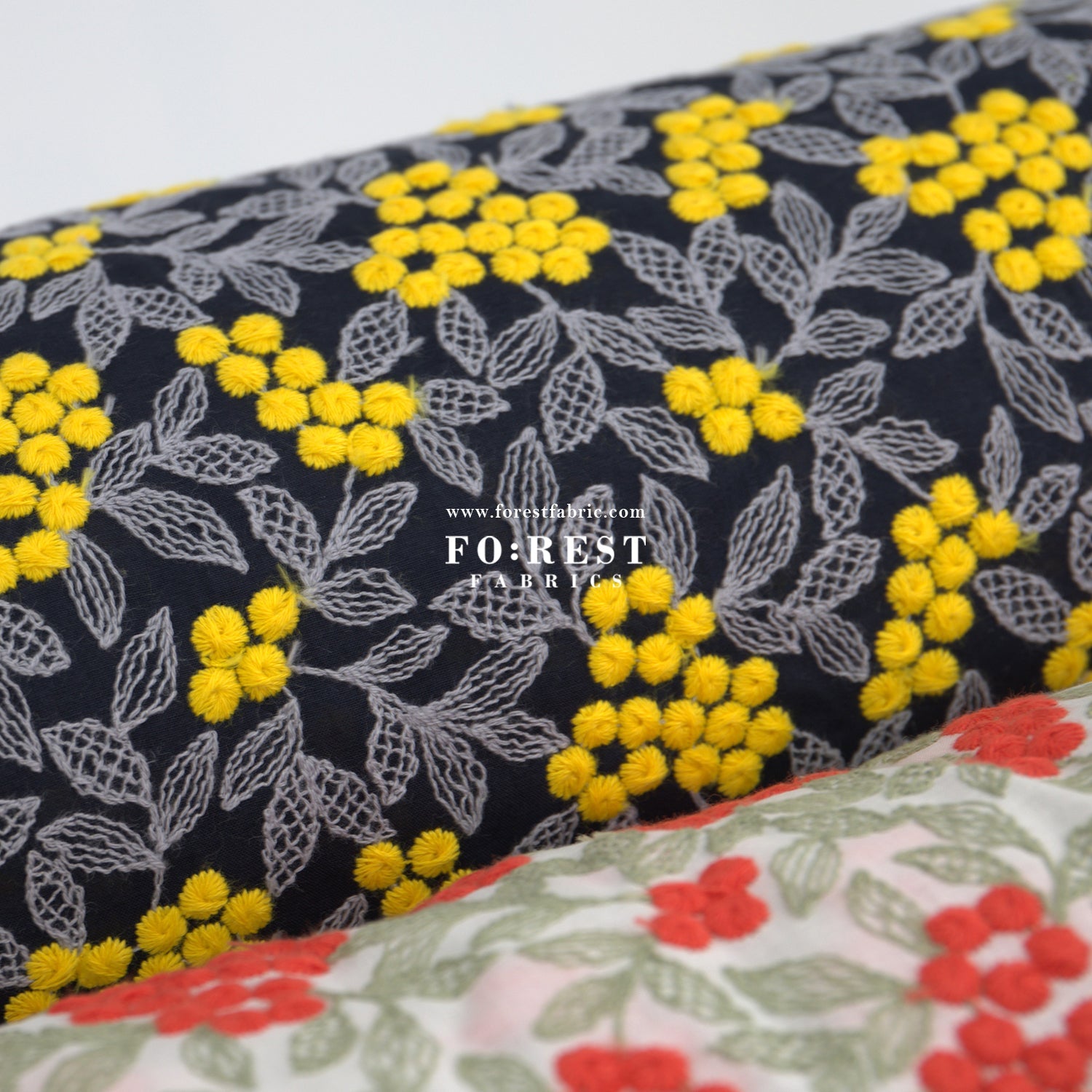embroidery cotton - Mimosa flower - FO:REST Fabric 布恩堂Liberty fabrictana lawnjapanese fabricykk zipper