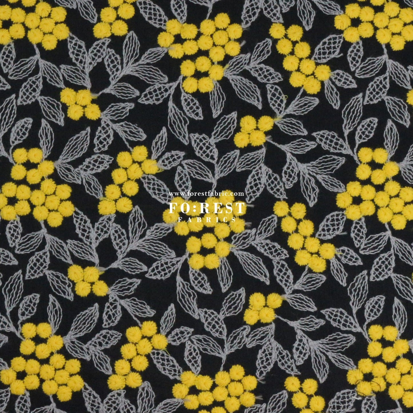 embroidery cotton - Mimosa flower - FO:REST Fabric 布恩堂Liberty fabrictana lawnjapanese fabricykk zipper