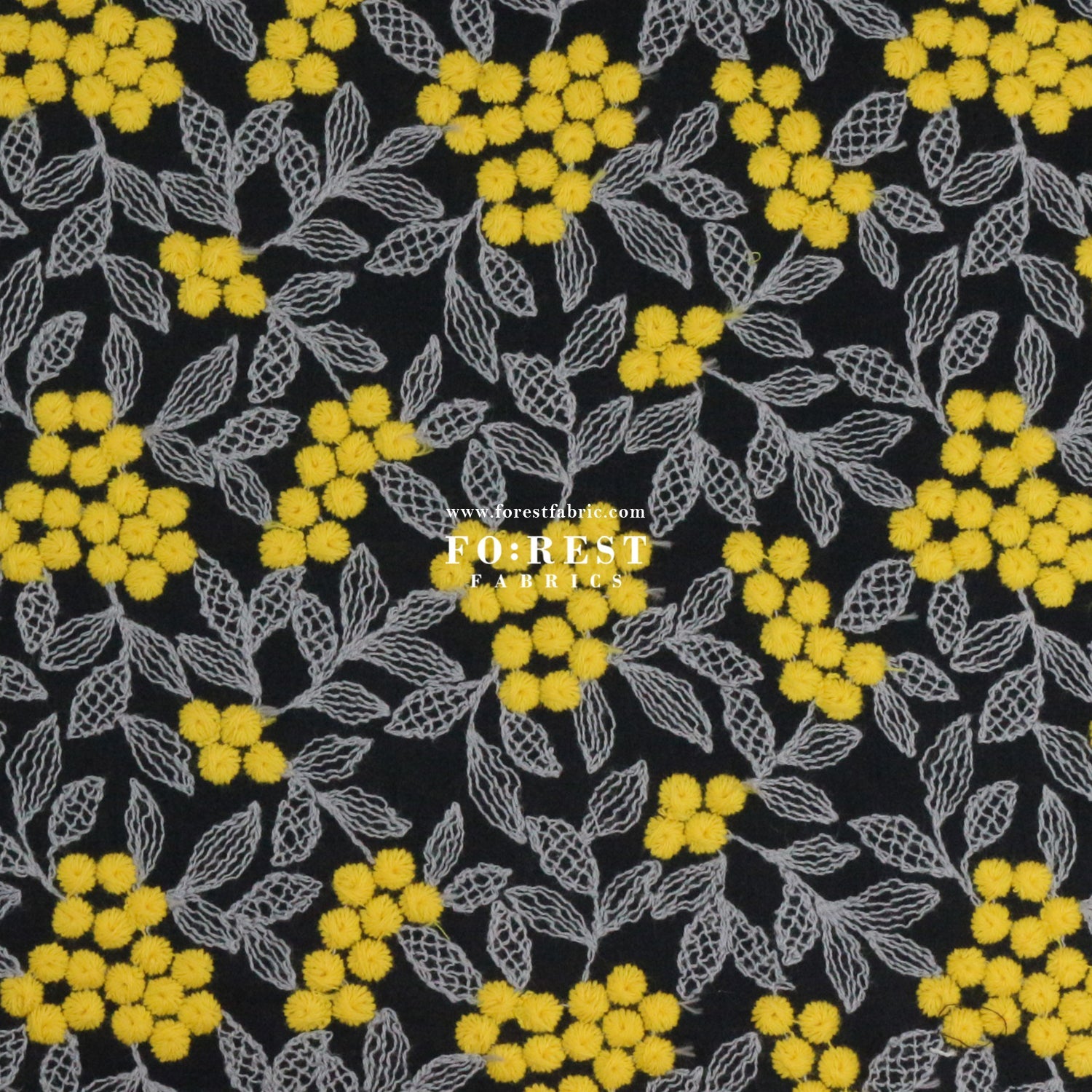 embroidery cotton - Mimosa flower - FO:REST Fabric 布恩堂Liberty fabrictana lawnjapanese fabricykk zipper