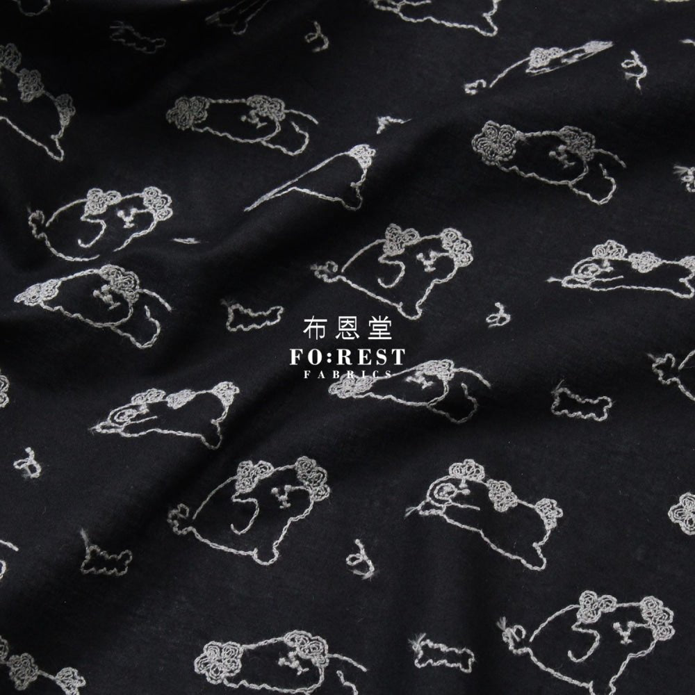 embroidery cotton - Poodle - FO:REST Fabric 布恩堂Liberty fabrictana lawnjapanese fabricykk zipper