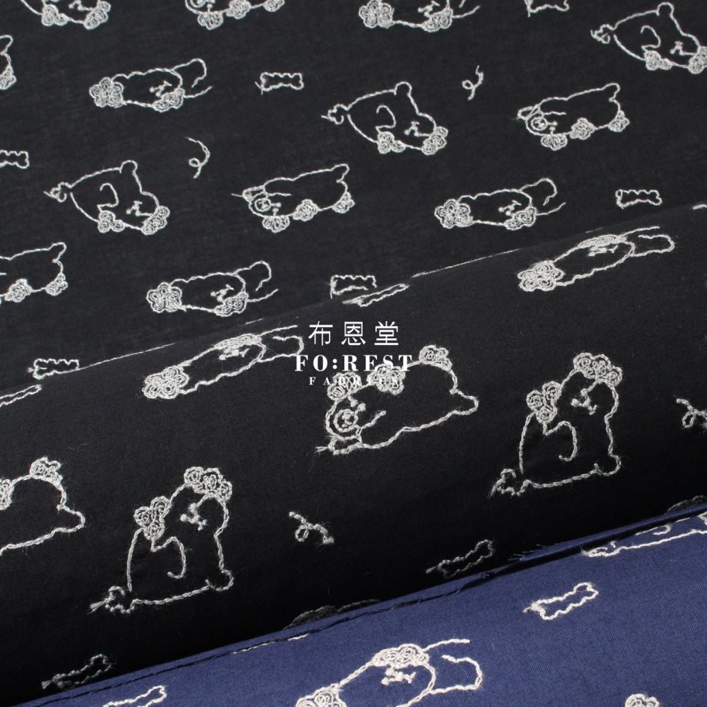 embroidery cotton - Poodle - FO:REST Fabric 布恩堂Liberty fabrictana lawnjapanese fabricykk zipper