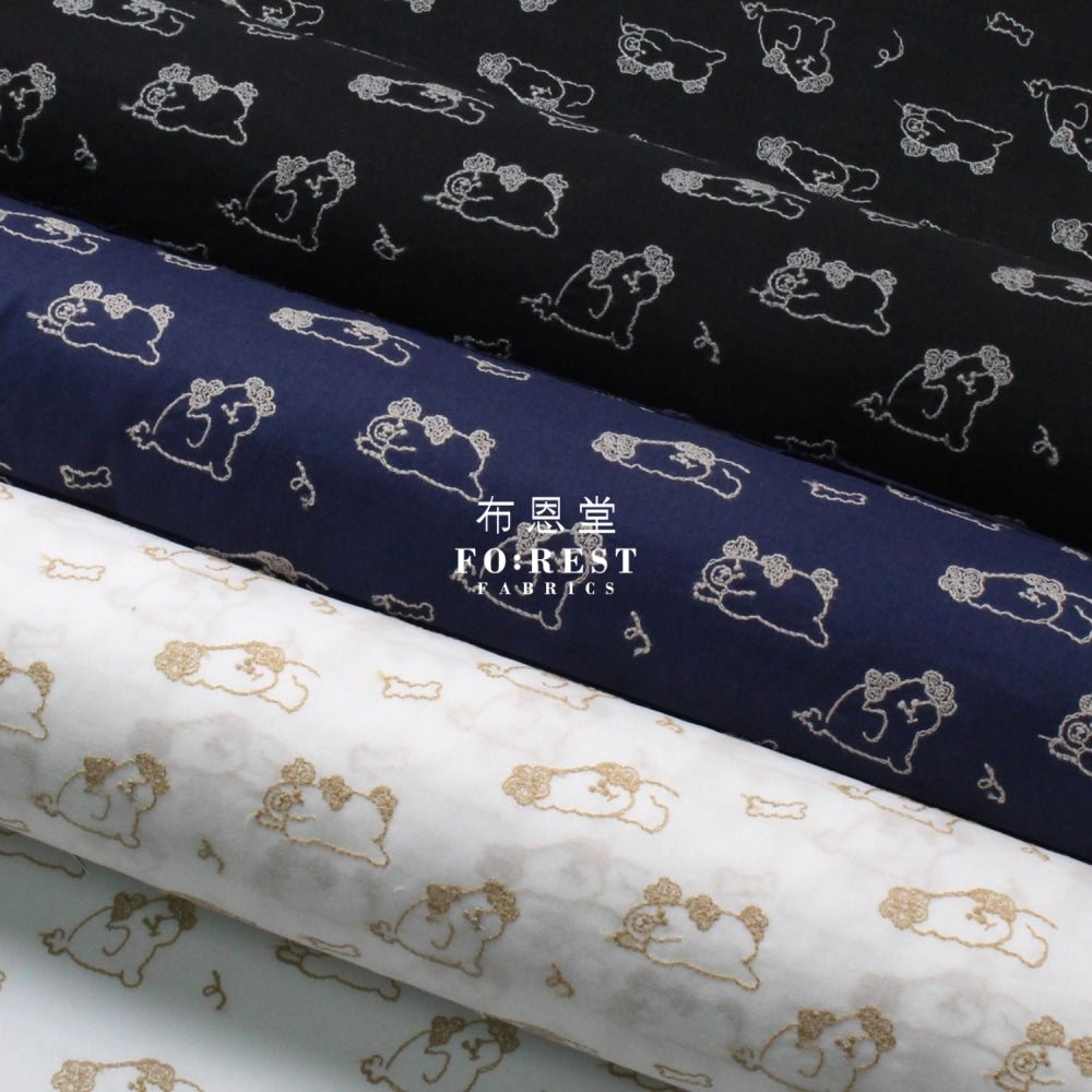 embroidery cotton - Poodle - FO:REST Fabric 布恩堂Liberty fabrictana lawnjapanese fabricykk zipper