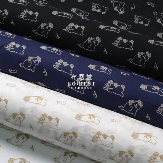 embroidery cotton - Poodle - FO:REST Fabric 布恩堂Liberty fabrictana lawnjapanese fabricykk zipper