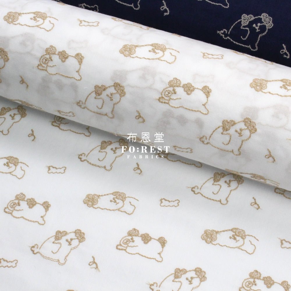 embroidery cotton - Poodle - FO:REST Fabric 布恩堂Liberty fabrictana lawnjapanese fabricykk zipper