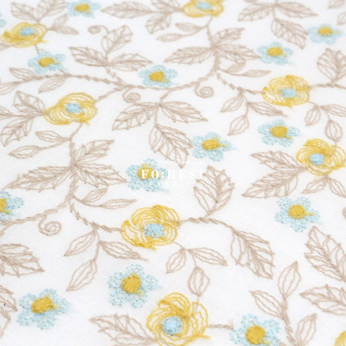 embroidery cotton - Rose Flower - FO:REST Fabric 布恩堂Liberty fabrictana lawnjapanese fabricykk zipper