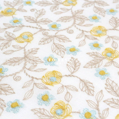 embroidery cotton - Rose Flower - FO:REST Fabric 布恩堂Liberty fabrictana lawnjapanese fabricykk zipper