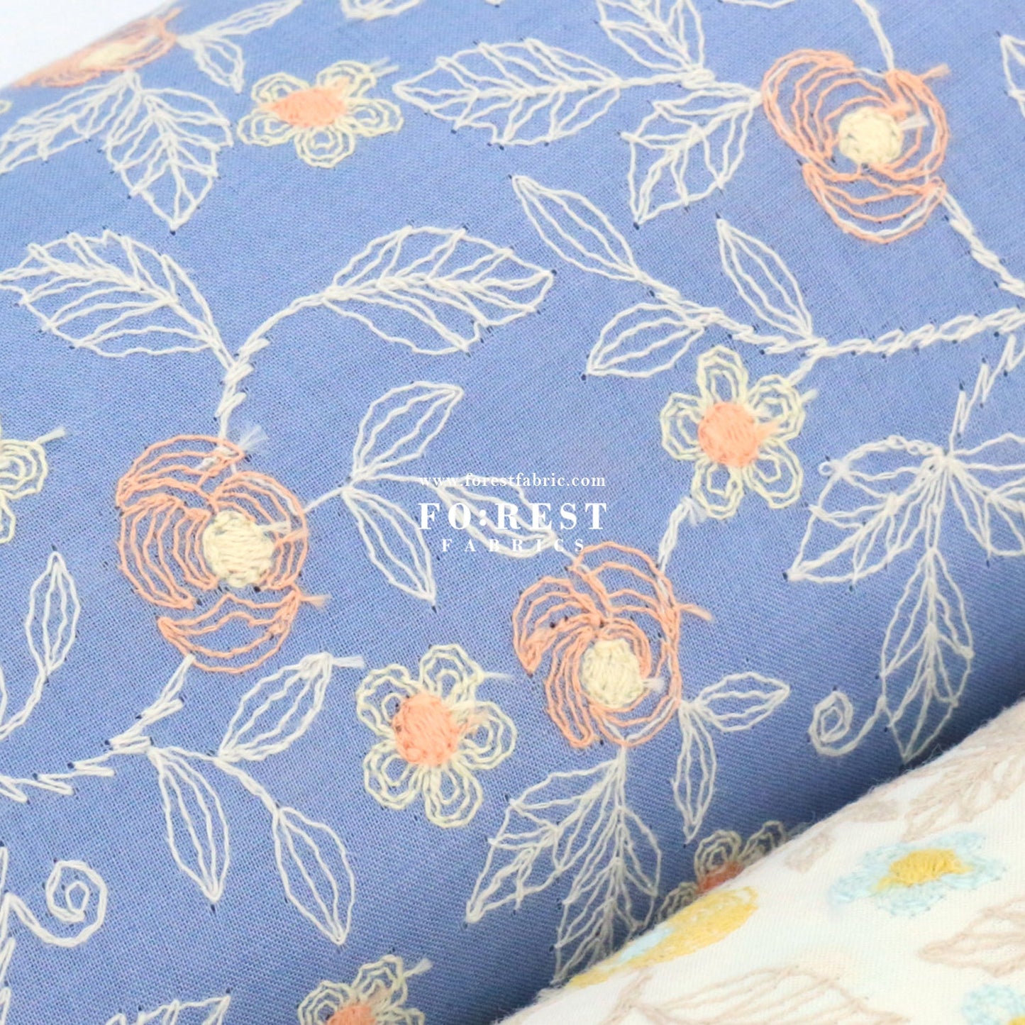 embroidery cotton - Rose Flower - FO:REST Fabric 布恩堂Liberty fabrictana lawnjapanese fabricykk zipper
