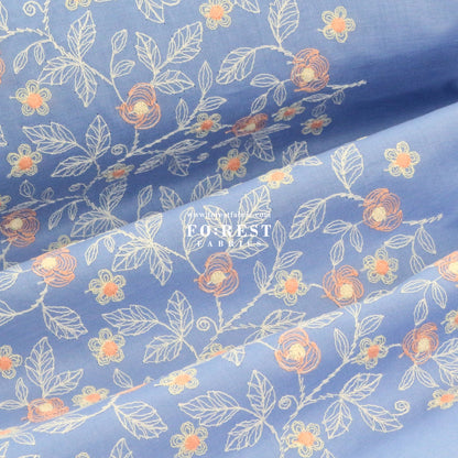 embroidery cotton - Rose Flower - FO:REST Fabric 布恩堂Liberty fabrictana lawnjapanese fabricykk zipper
