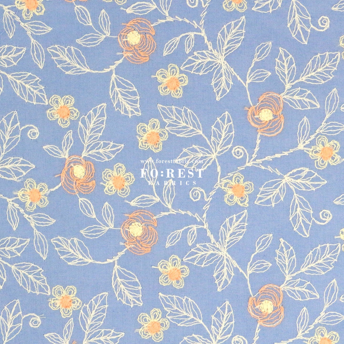 embroidery cotton - Rose Flower - FO:REST Fabric 布恩堂Liberty fabrictana lawnjapanese fabricykk zipper